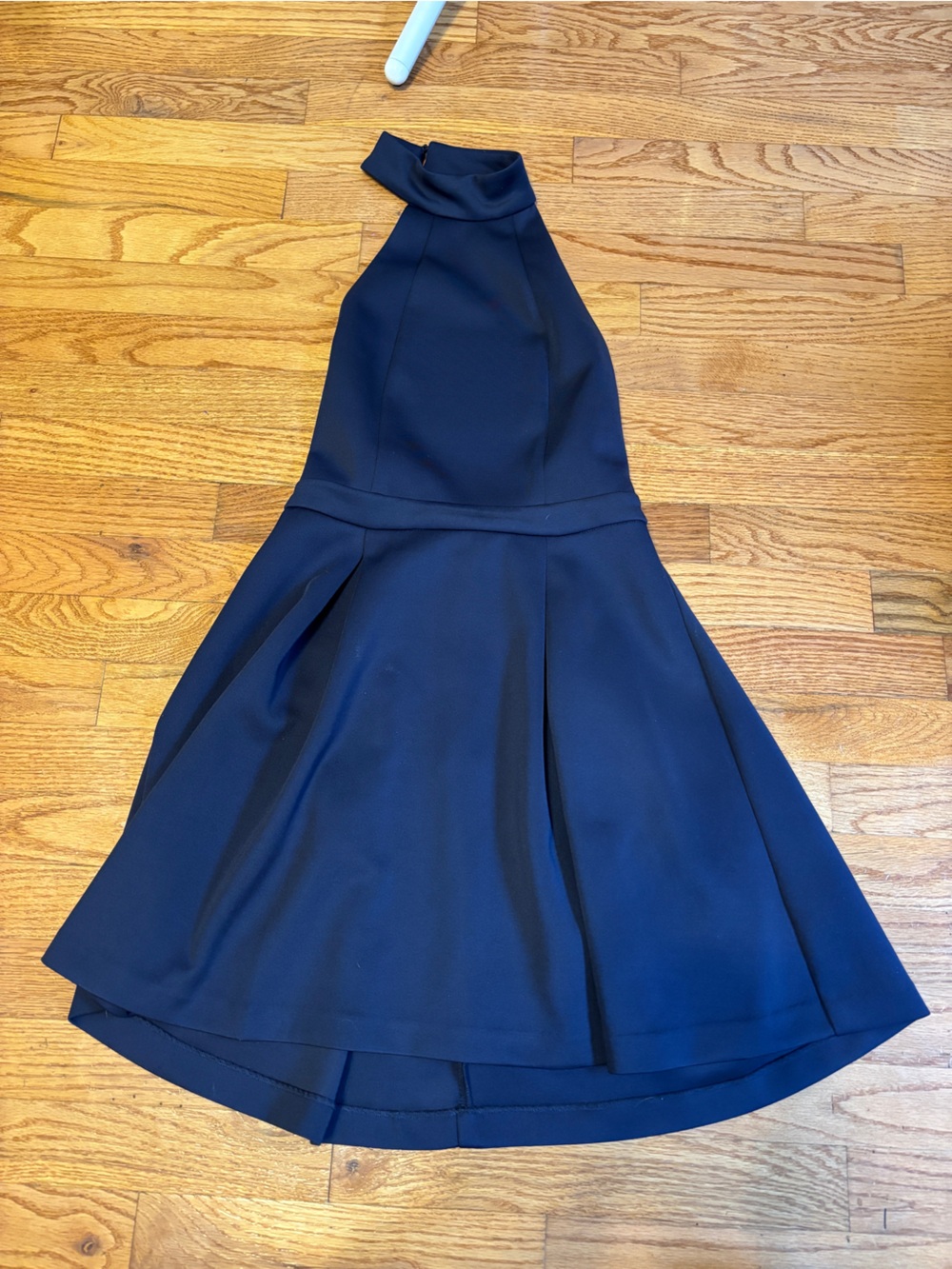 Navy Fit-and-Flare Dress - Structured Silhouette